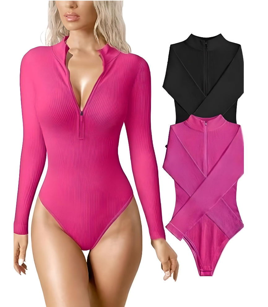Anna - Bodycon con zip in elastan