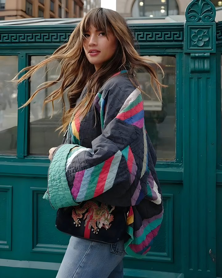 Nina - Giacca Vintage Oversize in Pelle Scamosciata