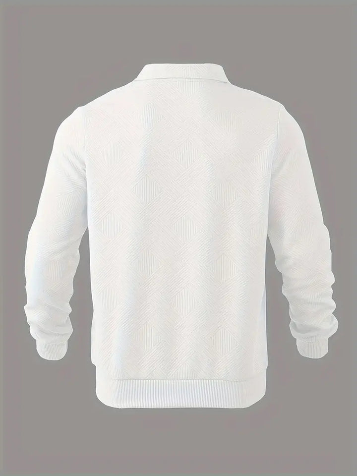 Franco - Maglione Zip-Up Geometrico in Misto Lana
