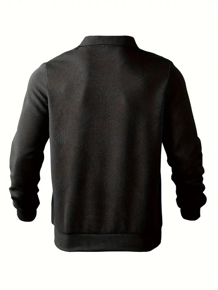 Franco - Maglione Zip-Up Geometrico in Misto Lana
